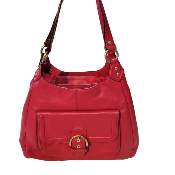 Elegant Red Leather Shoulder Bag - Picture 1 of 16